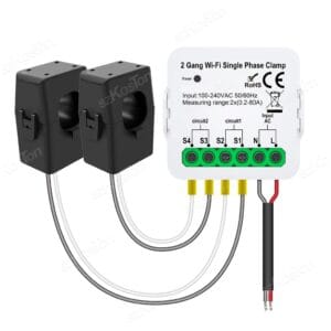 Đồng điện năng 2 kênh theo dõi qua app Tuya bằng wifi